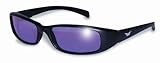 Global Vision New Attitude Motorcycle Glasses with Flames (Black Frame/Purple Lens)