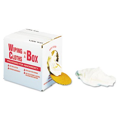 General Supply Multipurpose Reusable Wiping Cloths, Cotton, White, 5-Pound Box
