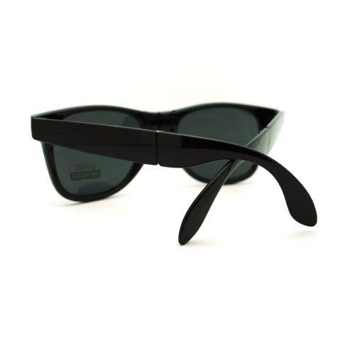 Folding Foldable Sunglasses Classic Wayfarers Unisex Fashion Black