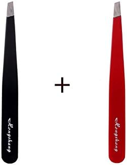 2 Color Slant Tweezers-Professional Stainless Steel Precision Slant Tip Tweezer -The Best Precision Eyebrow Tweezers For Men and Women Daily Beauty Routine!
