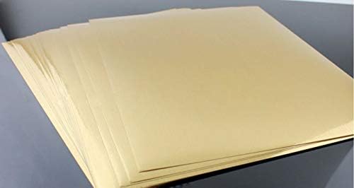 TeekayBrankds Permanent Self Adhesive Backed Vinyl Sheets -12 x 12 inch, Easy to Weed and Works with Cricut and All Cutters - 10 x (Brushed Gold Sheets)