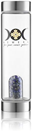 Lapis Lazuli Reusable Holistic Eco-Friendly Glass Crystal Healing Water Bottle (Lapis Lazuli)