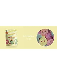 Candy People Sour Skulls Sour Fruit Flavored Swedish Gummy Candy 4 Ounce (Pack de 2) - Sin GMO, sin pegamento y sin Gelatin-Free