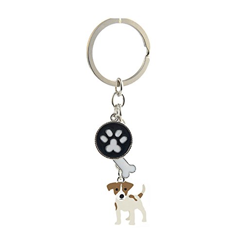 BbearT® Dog Key-ring Keychain,Cute Small Dog Puppy Metal Keychain Keyring Keyfob key tags Car Keyring Bag Charm (Jack Russell)