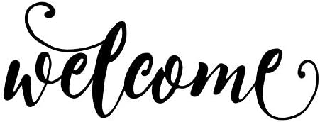 Black Welcome Vinyl Front Door Decal - Welcome Vinyl Decal, Home Vinyl Sticker, 13.3" W x 5" H