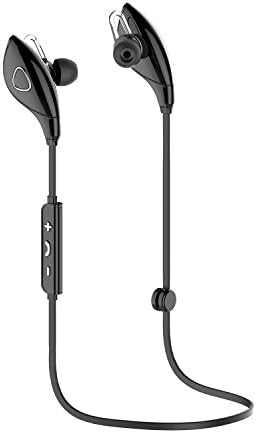 Bluetooth Headphones Wireless Sports Earphones with Microphone Sweatproof Earbuds for Gym Running Workout Jogging Biking Bodybuilding Black