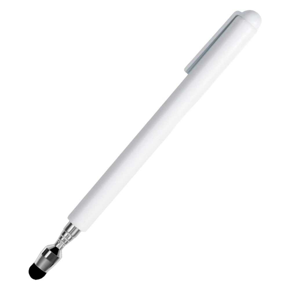 Aetherion Telescopic Stylus Pen for Touch Screens - Retractable Pointer Stick with Special Flocking Tip (White)