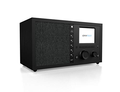 Grace Digital Mondo+ Classic Wireless Internet Radio with Wi-Fi, Bluetooth and Qi Built-in Wireless Smartphone Charger Ebony (GDI-WHA6021)