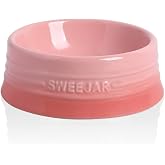 Sweejar Gradient Dog Bowl, Ceramic Dog Food Dish for Puppy and Kitten, Porcelain Pet Bowl for Food and Water 8 oz (Gradient Pink)
