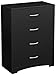 South Shore Step One 4-Drawer Dresser, Pure Black with Matte Nickel Handles