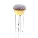 Fitglow Beauty Vegan Teddy Double Cheek Brush | Double-Ended Makeup Brush for Blush, Bronzer & Contour | Seamless Powder & Cream Blending | Flawless, Airbrushed Finish | Cruelty-Free