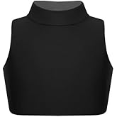 Gum & Berries Girls Turtle Neck Crop Sleeveless Vest Tank Top Lightweight Disco Dance,