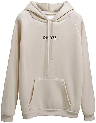 Voicry ❤ Womens Long Sleeve Oh Yes Print Hoodie Sweatshirt Hooded Pullover Tops Blouse