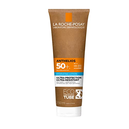 La Roche-Posay Anthelios Sonnenmilch LSF 50+, Feuchtigkeitsspendender Sonnenschutz in umweltfreundlicher Papp-Tube, Hoher UV-Schutz, Für empfindliche