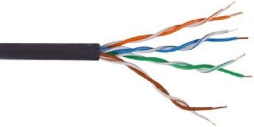 iStrand CAT5e CCA External Outdoor or Indoor Use UTP 4 Pair Ethernet Network Cable (50m Reel), Black