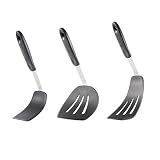 Flexible Silicone Turner Spatula Set - 600°F High Heat Resistant Non Stick - Egg Turner, Pancake Flipper, Kitchen Spatulas (3 Set Spatulas)