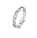 BORUO 925 Sterling Silver Ring Celtic Knot Heart High Polish Tarnish Resistant Eternity Wedding Band Stackable Ring