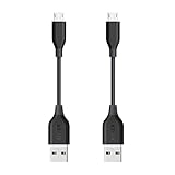 Anker [2-Pack] Powerline Micro USB (4 Inches) - Durable Charging Cable, with Aramid Fiber and 5000+ Bend Lifespan for Samsung, Nexus, LG, Motorola, Android Smartphones and More (Gray)