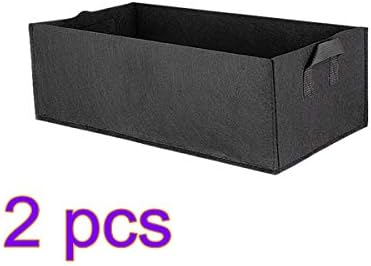 2Pcs Planting Container Grow Bag,Fabric Raised Planting Bed,Square Seeder Fabric Growth Pot,Planter Bag Container with Handle size 60X30X20cm