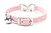 BINGPET BA3010 Soft Velvet Safe Cat Adjustable Collar Bling Rhinestone Butterfly with Bells , Pink