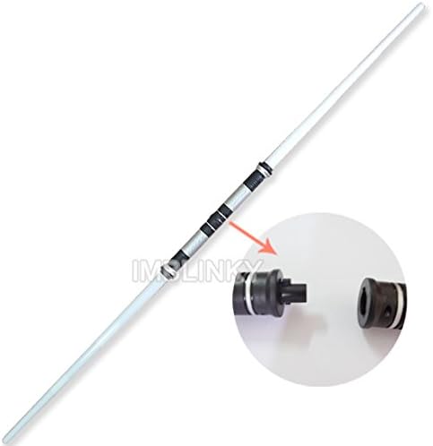 IMBLINKY 2 in 1 Retractable Extendable Toy Sword w/ Sound and Multi Color LED Light Dual Lightsaber
