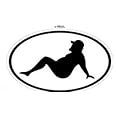 Chubby Mudflap Guy Euro Oval - Sexy Mudflap Girl - Window Bumper Locker Sticker