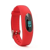 Willful Non-Bluetooth Pedometer Bracelet Fitness Tracker Watch with Step Calories Counter Sleep Monitor Distance Time / Date (Simple,No app,No Phone need) for Walking Running Kids Men Women (Red)