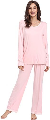 GYSPajamas Set for Women - Viscose Made from Bamboo, Long Sleeve Sleepwear with Pants Soft Comfy Pj Lounge Sets S-4X