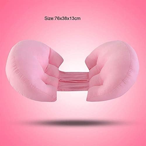 DASHUAIGE Multi-Function U Shape Pregnant Women Pillow Belly Support Side Sleepers Plaid Pregnancy Body Pillows for Maternity (Color : Pink)