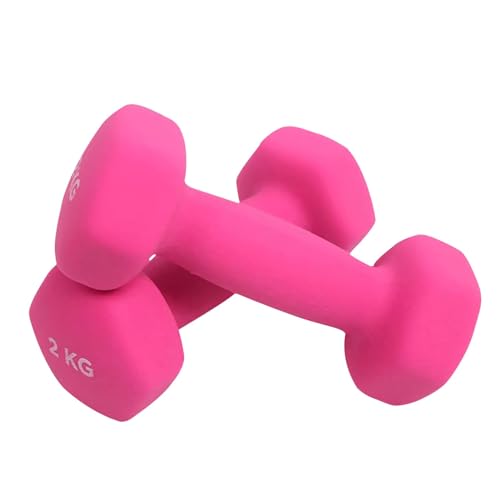 DAYONG Dumbbell Hand Weights Set-2 Kg*2, Hexagonal Frosted Dumbbells for Adult, Home Gym Equipment for workout Core Strength,Exercise Arm Muscle.