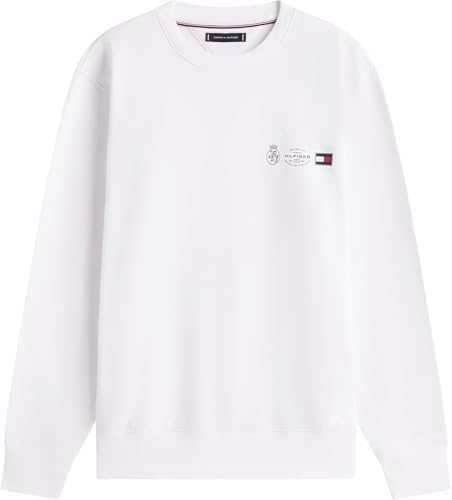 Sweat Homme Small Crest Outline avec Col Ras-du-Cou, Blanc (White), M