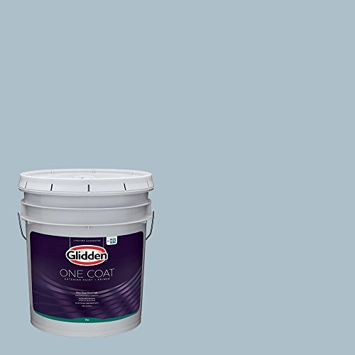 Glidden Exterior Paint + Primer: Blue/Chambray, One Coat, Flat, 5-Gallons