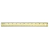 Westcott Hole Punched Wood Ruler English and Metric With Metal Edge, 12 Inches