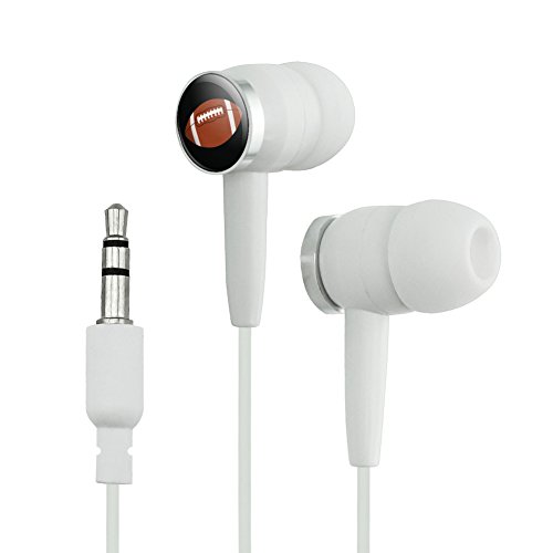 Football American Sport Novelty In-Ear Earbud Headphones - White