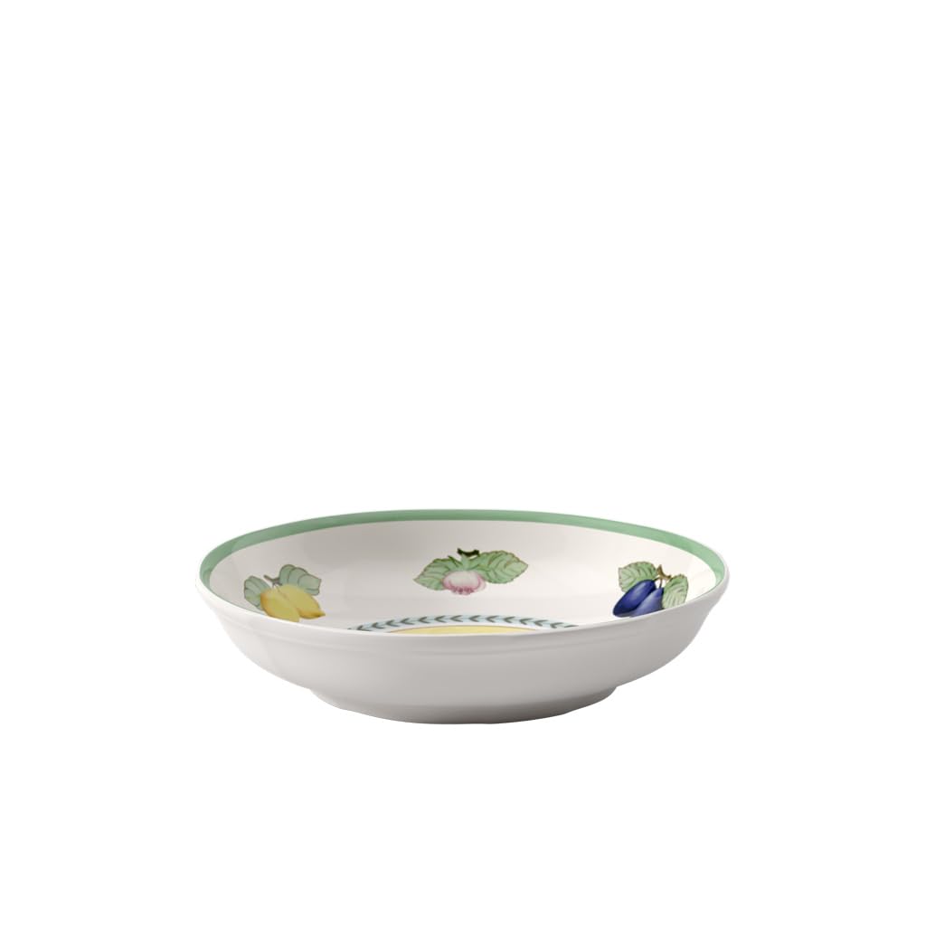 Villeroy & Boch French Garden Fleurence Shallow Bowl, 24 cm, Premium Porcelain, White/Coloured