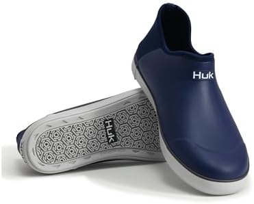 Men Huk Navy Slip-On Deck Boots with White Soles Huk Rogue Wave Deck Boots for Men - Naval Academy - 9M  main image 4