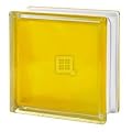 Quality Glass Block 7.5 x 7.5 x 3 Brilly Wave Yellow 100 Color Glass Block