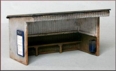 Knightwing Model Railway Station Halt / Shelter Building (Flat Roof) Plastic Kit- OO/HO Gauge