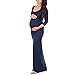 Mother Bee Maternity 3/4 Sleeve Ruched Side Bodycon Dress Navy