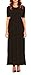 Womens Stylish Long Maxi Dress with Elastic Waistband, Elbow Sleeve by Velucci