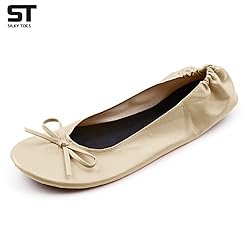Women's Foldable Travel Ballet Slip On Shoes Roll