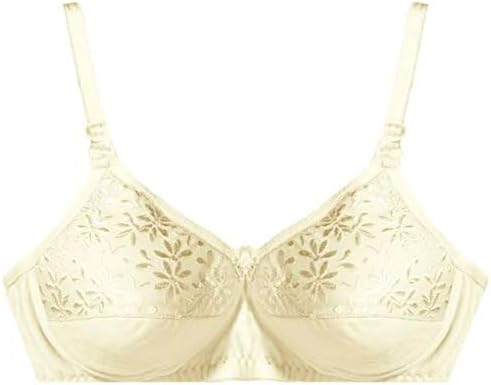 TUOCH Women's Cotton Seamless Full Coverage Padded Bra with Extra Foam (Cream, 30B Size) Everyday Wear