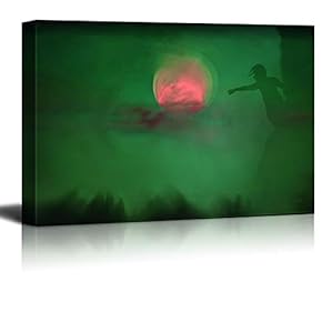 Canvas Wall Art - Abstract Art Sun - Modern Home Art Stretched and Framed Ready to Hang - 12x18 inches