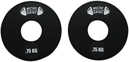 Micro Gainz .75KG Pair of Olympic Fractional Weight Plates- Designed for Olympic Barbells, Used for Strength Training and Micro Loading