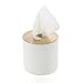 Fealkira Oak Cap Tissue Box Cover Toilet Paper Holder Dispenser for Your Home, Bathroom and Office (Round)