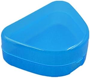 CHTH Denture Protecting Bath Storage Case Container and Dental False Teeth Case Box with Kinds of Colors (clear blue)