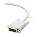 Cable Matters Mini DisplayPort to DVI Cable (Mini DP to DVI Cable) in White 6 Feet - Thunderbolt and Thunderbolt 2 Port Compatible