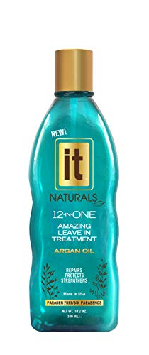 IT Naturals 12-in-ONE Amazing Leave In Treatment with Argan Oil, 10.2oz | Repairs, Protects & Strengthen Hairs | Protects from Split Ends and Breakage | Improves Hair Texture | Paraben Free