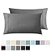 California Design Den King Size Pillowcase Set - 400 Thread Count, 100% Cotton Sateen, Luxury Set of 2 Pillow Covers, Breathable, Cooling, Soft for Comfortable Quality Sleep - Grey