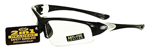 SSP Eyewear Bifocal/Reader Safety Glasses with Black Frames